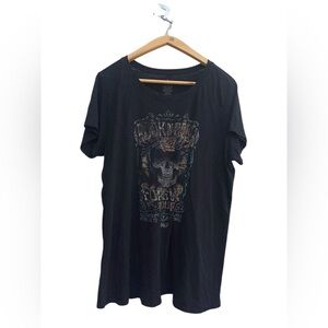 Black Graphic women’s rock and roll T-Shirt